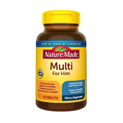 Nature Made Multivitamin For Him, Without Iron. Daily Nutritional Support for Energy, Health, Vitality. Suitable for Patients Who Do Not Require Iron - 90 Tablets                                                                                                                                     Exp: 12/2027