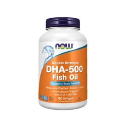 Now Foods DHA-500, Molecularly Distilled, Support For Brain, Cardiovascular, Eye Health & Inflammation -180 Softgels                                                           Exp: 05/2029