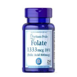Puritans Pride Folate 1333mcg DFE, For Cardiovascular Support, Skin, Hair, Nails, Fetal Development, Nervous System Health.        Exp: