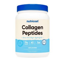 Nutricost Collagen Peptide, Type 1 & Type 3, Improves Skin Texture, Elasticity, Healthy Hair and Nails. 11g per serving --454g                                                     Exp: