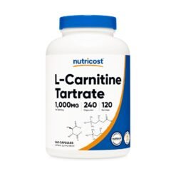 Nutricost L-Carnitine Tartrate 1000mg. For Energy Support, Endurance, Muscle Recovery, Weight loss, Fertility Support -240 capsules                               Exp: