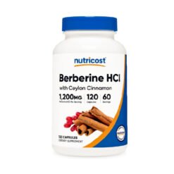 Nutricost Berberine & Ceylon cinnamon, 1200mg. For Weight Loss Support, Blood Sugar Control, Gut Health-120 Capsules Exp