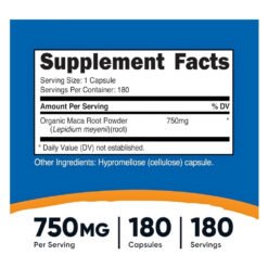 Alternative view of Nutricost Maca Root 750mg. Supports Energy, Improve Libido, Promotes Stamina, Endurance-180 Capsules                                     EXP: