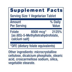 Alternative view of Life Extension High Potency Optimized Folate, L-Methyl Folate 8500mcg DFE-  For Heart & Brain Support, Healthy Homocysteine Levels- 30 Tablets Exp: