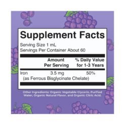 Alternative view of Mary Ruth Organic Liquid Iron Supplement for Children, Ferrous Bisglyconate 3.5mg Grape Flavour, Sugar Free.                                                                                                     For Cellular Health, Growth and Development, Energy Metabolism and Overall Health -60ml                                                                         Exp: