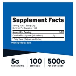 Alternative view of Nutricost Micronized Creatine Monohydrate Powder, Unflavoured, 500g. Improves Exercise Perfomance, Brain Power, Muscle & Strength Training -100 servings                                             Exp:
