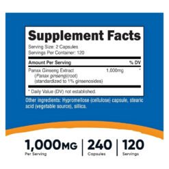 Alternative view of Nutricost Panax Ginseng 1000mg                                               For Energy Boost, Support, Healthy Stress Management, Immune System Boost-240 Capsules                                                                               Exp: