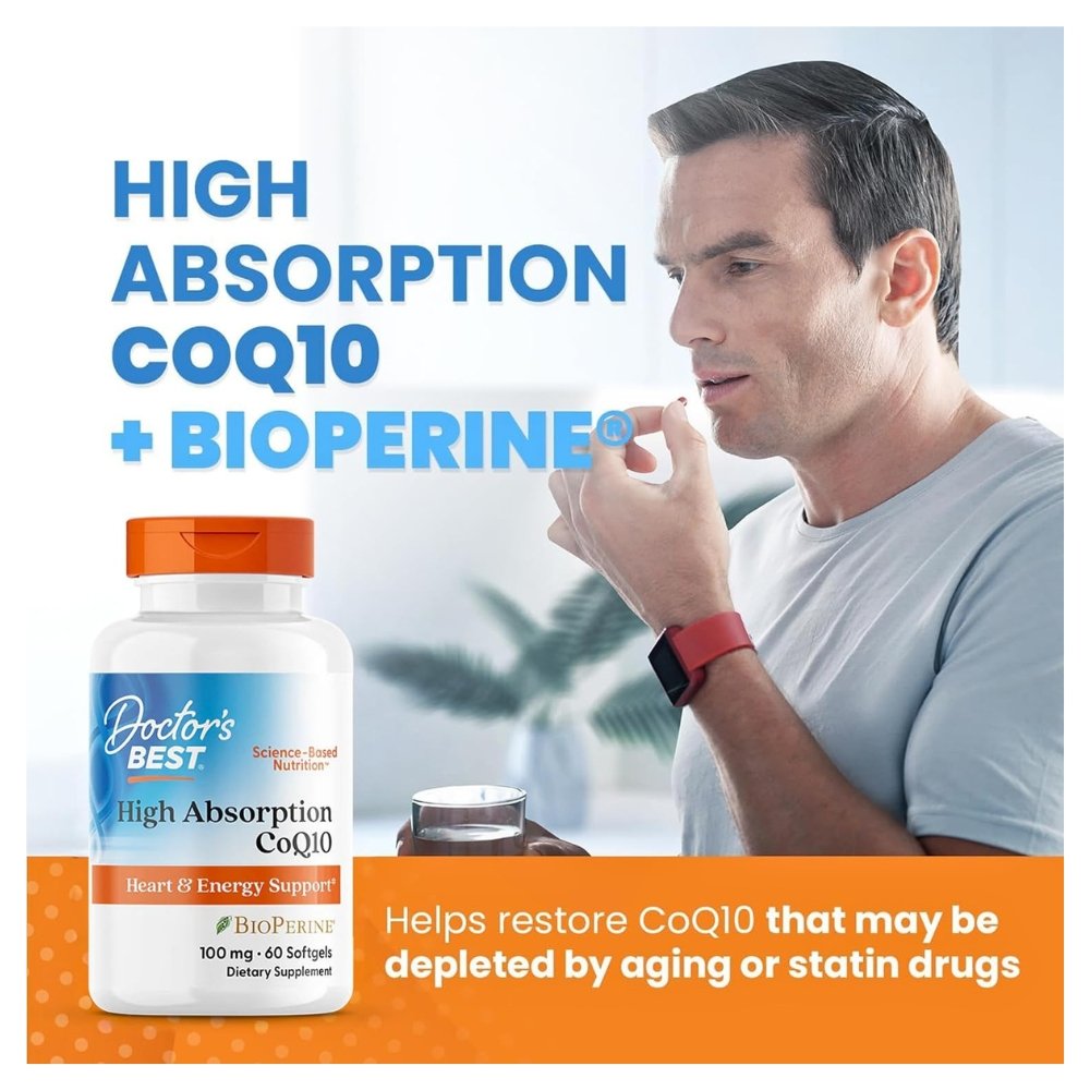 Doctor's Best High Absorption CO-Enzyme-Q10 with Bioperine, 100mg. Supports Heart Health & Function, Energy Production- 60 Softgels |2 Months Supply| Exp: 09/2028 - Image 4