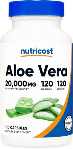 Nutricost Aloe Vera 20,000mg 
To Support digestive Health, Antioxidants, Blood sugar-90 capsules 
Exp: