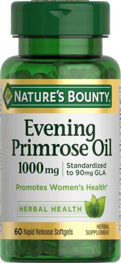 Nature's Bounty Evening Primerose Oil 1000mg- Promote women's Health Herbal Supplement -60 Rapid release Softgels                                                                         Exp: