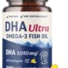 DHA Ultra Omega-3 Fish Oil 1000mg, High Strength DHA Supplement , 1414mg Total Omega 3 Brain and Cognitive Health support -60 Softgels                                       Exp: