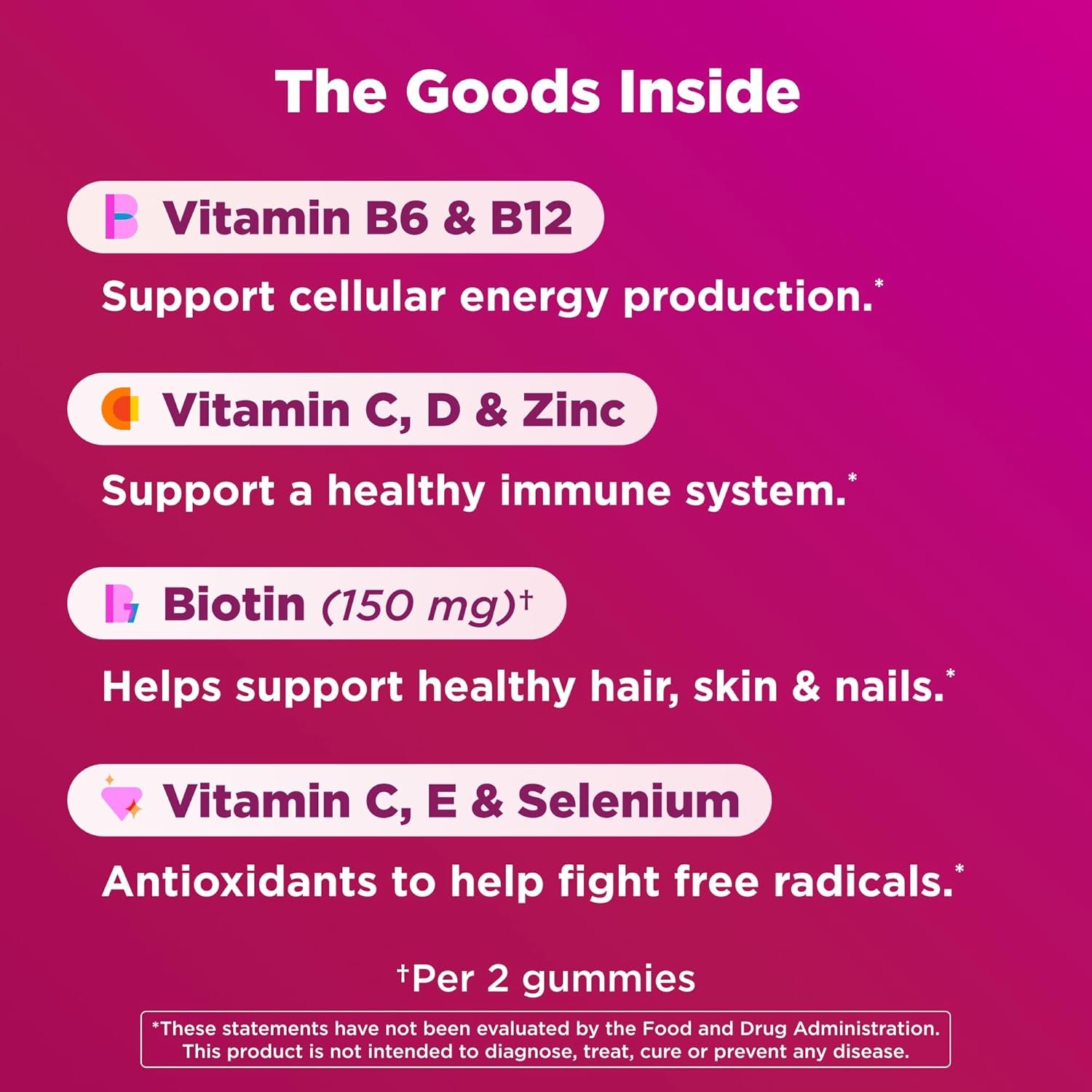 OLLY Women's Daily Multivitamin Gummies, with Vitamins A,D,C,E, Biotin, Folic acid Chewable vitamins, Berry Flavour/ - 90 Gummies ( 45 days supply) New and improved taste. - Image 2