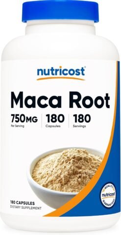 Nutricost Maca Root Capsules 750mg
Supports Energy, improve Libido, Promotes Stamina, Endurance-180 Capsules                                                               Exp