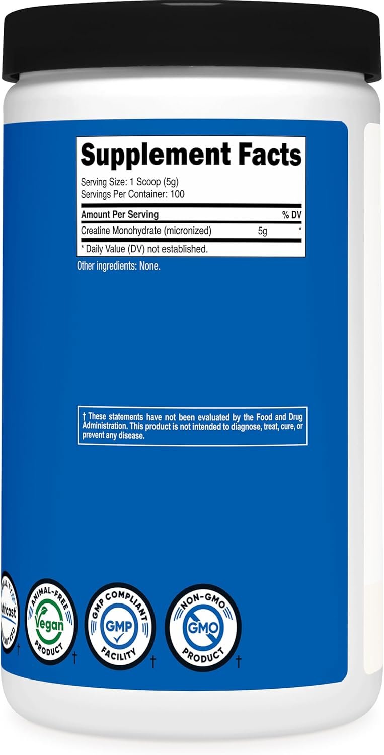 Nutricost Micronized Creatine Monohydrate, Unflavoured Powder Top Supplement for Exercise Perfomance Muscle and Strength Training -500g Exp: - Image 5