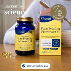 Efamol Pure Evening Primrose Oil- Natural Skin Supplement- Aids with Skin firmness hydration, Wrinkles and Smoothness with  Omega-6 Gamma linolenic Acid- 90 Softgels                                                      Exp: