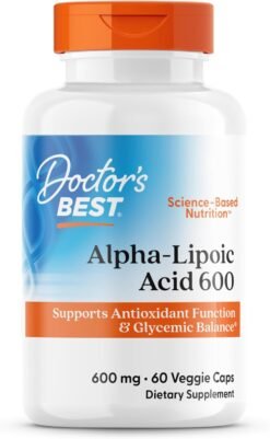Doctor Best Alpha-Lipoic Acid 600mg  For Antioxidant Function, Metabolic Balance, Nerve and Collagen Support, Well Aging - 60 Capsules