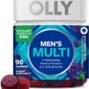 OLLY MEN'S Multivitamin Gummies,       Vitamins A,C,D,E,B-complex and Zinc, Blackberry Flavour.                                                  To Promote Wellness and boost Energy supply/ 90 Gummies  New improved Formula