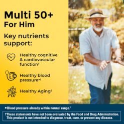 Alternative view of Nature Made Multivitamin 50+  For Him.                                                                    Men's Multivitamin Without Iron. Daily Nutritional Support for Energy, Health , Vtality. Suitable for Patients who do not require Iron 90 Tablets ( 3 Months Supply )