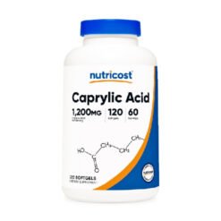 Nutricost Caprylic Acid, 1200mg. Improves Gut Health, Gut Flora balance, Supports Energy & Metabolism, 120 Softgels                                         Exp: