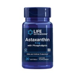 Life Extension Astaxanthin 4mg with Phospholipids- Antioxidant Support For Skin, Brain & Eye Health- Algae Derived 30 Softgels   Exp: 11/2027