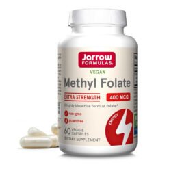 Jarrow Formulas Extra Strength Methyl Folate 400mcg, For Cellular, Genetic, Cardiovascular & Nervous System Support --60 Capsules                                                                 Exp:09/ 2028