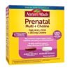 Nature Made Prenatal Vitamin  For Women, with Choline, Folic Acid, DHA For Optimal Fetal Brain Development, Growth & Maternal Health. 60 Days Supply  Exp: