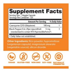 Alternative view of Doctor's Best High Absorption CO-Enzyme-Q10 with Bioperine, 100mg. Supports Heart Health & Function, Energy Production- 120 Capsules                                                                               Exp: