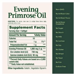Alternative view of Nature's Bounty Evening Primrose Oil, 1000mg- Promotes Hormonal balance, Support PMS, Menopause, Antinflammatory  -60 Rapid release Softgels                                                                         Exp: