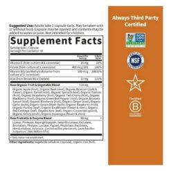 Alternative view of Garden of Life Vitamin Code Raw Iron With vitamin C, B12, Folate, Probiotics,Veggies Blend, 22mg. For Anaemia & Energy Support in Women-30 Capsules                                                Exp: