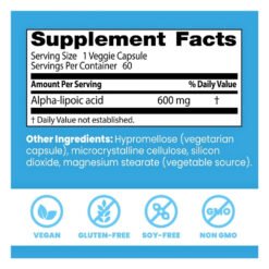 Alternative view of Doctors Best Alpha-Lipoic Acid 600mg,  For Antioxidant Function, Metabolic Balance, Nerve and Collagen Support, Well Aging - 60 Capsules