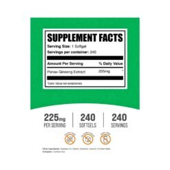 Alternative view of Bulk Supplements Panax Ginseng Softgels, 225mg. To Support Peri & Post Menpausal Symptoms, Energy,  Improved Cognitive Performance- 240 Softgels