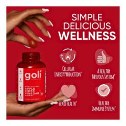 Alternative view of Goli Apple Cider Vinegar With Vitamin B2, 1000mg. Gut Support, Weight Loss, Blood Sugar Management, Apple Flavour-60 Gummies                                    Exp:10/2027