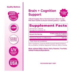 Alternative view of Pink Stork Choline Bitartrate from VitaCholine, Prenatal for Pregnant & Postpartum Moms For Baby's Cognitive Health , Breast Milk Quality -30 Count