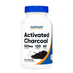 Nutricost Activated Charcoal 520mg, Traps, binds & Removes Gas, Toxins, Contaminants  From the Digestive Tract - 120 Capsules                                                                     Exp: