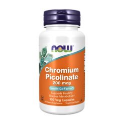 Now Foods Chromium Picolinate, 200mcg. Insulin Co-Factor, For Healthy Glucose Metabolism, Blood Sugar Control - 100 Capsules                                                          Exp: