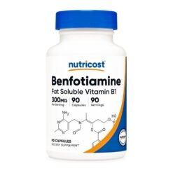 Nutricost Benfotiamine 300mg, Fat Soluble, Bioavailable, Physiologically Active Form Of Thiamine (Vitamin B1), For Nerve Health Support, Tissue Protection. - 90 Capsules                                                                                                                     Exp: 10/2029