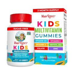 Mary Ruth's Organic Kids Sugar Free Multivitamin, With Activared Folate & Vitamin B12. For Overall Health, Growth & Development, Strawberry, Papaya & Super Punch Flavour. - 60 Gummies                                                                                                Exp: 05/2027