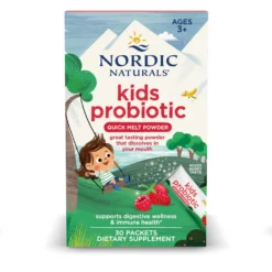 Nordic Naturals Kids Probiotic 3 Billion CFU Quick Melt Powder, For Digestive Wellness, Immune Support, Mixed Berry - 30 Packets                                      Exp: 07/2027