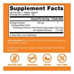 Alternative view of Doctor's Best Extra Strength Ginkgo Biloba -120mg. Supports Healthy Brain Function, Improved Memory & Circulation -120 Capsules.    Exp: 04/2028