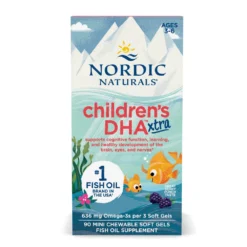 Nordic Naturals Children's DHA Xtra 636mg, For Cognitive & Immune Function, Learning, Speech, Social Development, Attention, Focus, Berry Punch Flavour 90 Mini Softgels                                                             Exp: 05/2029
