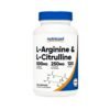 Nutricost L-Arginine & L-Citrulline Complex, 500MG| 250MG. Nitric Oxide Booster, For Improved Blood Flow, Blood Pressure, Erectile Function, 120 Capsules.  |4 Months Supply|   Exp:  12/2028