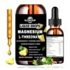 Glow High Absorption Magnesium L-Threonate With L-Theanine,Ashwaghanda & GABA, 1300mg. For Cognitive Support, Sleep, Relaxation & Stress Relief,  Lemon Flavor, 60mls.   Exp: 03/2028