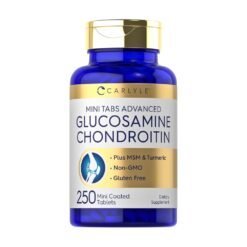 Carlyle Advanced Formula, Glucosamine Chondroitin MSM Complex with Vitamin C, Manganese, Tumeric For Joint Pain, Inflammation,  250 Mini Tablets  Exp: 12/2027