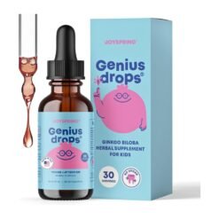 JoySpring Genius Drops with Ginkgo, Licorice, Gotu Kola, Peppermint Leaf.  Herbal Focus Support for Kids. Smartberry Vanilla, 30MLS.   Exp: 12/2027