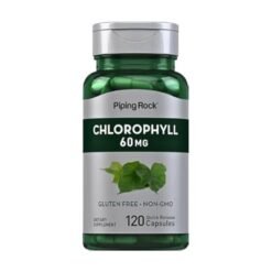 Piping Rock Chlorophyll, from Mulberry Leaf, 60 mg. Detoxification Support, Antioxidant, Promotes Healthy Skin, Internal Deodorant,  120 Capsules.      Exp: 09/2027