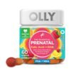 OLLY Prenatal Multivitamin Chewable Gummy for Women with Folic Acid + Vitamin D, Omega 3 DHA, Supports Healthy Growth & Brain Development,  Citrus Berry Flavor, 60 Gummies         Exp:11/2026