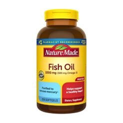 Nature Made Omega 3 Fish Oil, 1000mg. Support For Heart, Brain, Eye & Optimal Wellness, 250 Softgels                                                        Exp:10/2028
