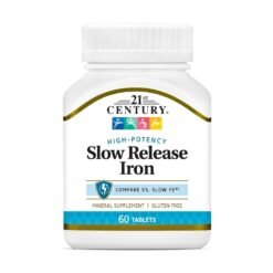 21ST Century Slow Release Iron (Ferrous Sulfate), 45MG. Prevent Anaemia, ADHD support, Boost Immunity, Red Blood Cell Production, Reduce Tiredness-60 Tablets                                                           Exp:01/2029