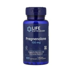Life Extension Pregnenolone 100mg. For Hormonal Balance, Andropausal, Menopausal Support, Improved Libido, Cognitive Function. 100 Capsules                                Exp:07/2027