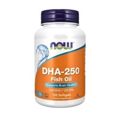 Now Foods DHA-250, Molecularly Distilled, Support For Brain, Cardiovascular, Eye Health & Inflammation -120 Softgels                                                           Exp: